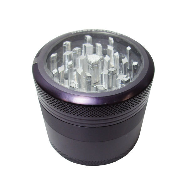 Grinder Sharpstone 4pce Clear Top Purple MO123